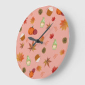 秋のパターンの壁時計 ラージ壁時計 (傾斜)