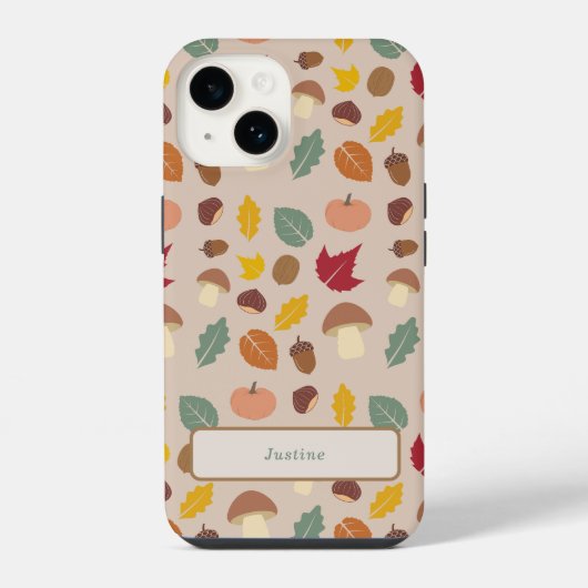 秋のパターン電話ケース iPhoneケース (裏面)
