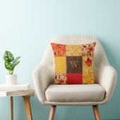 秋のパッチワークのモノグラム クッション (椅子)