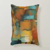 秋のパッチワーク抽象芸術 アクセントクッション (正面(垂直))