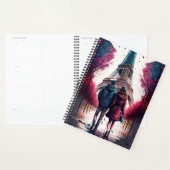 秋のパリのエッフェルタワーでカップル プランナー手帳 (ディスプレー)