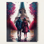 秋のパリのエッフェルタワーでカップル プランナー手帳 (裏面)