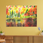 秋のパレットオリジナル水彩 キャンバスプリント (インサイチュ (リビング))