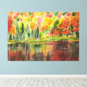 秋のパレットオリジナル水彩 キャンバスプリント (インサイチュ (ウッドフロア))