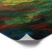 秋のパレット、緑豊かな森 ポスター (角)