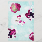 秋のパンジー、アクア、ピンク、紫の静止 (裏面)