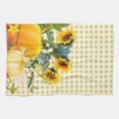 秋のパンプキンオンジンガム キッチンタオル (横)