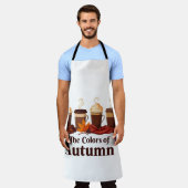 秋のパンプキンスパイスコーヒー秋 エプロン (着用した状態)