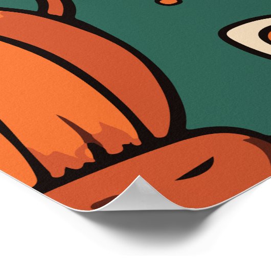 秋のパンプキ不気味ンピッザズパーティー ポスター (角)