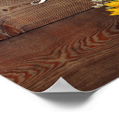 秋のパンプキ素朴ン結婚のゲストブックサイン ポスター (角)