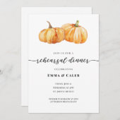 秋のパンプキ結婚ンのリハーサルディナー 招待状 (正面/裏面)