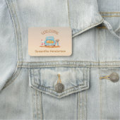 秋のパーソナライズされたウェルカムベアーズカボチャ葉ン 名札 (インサイチュ)