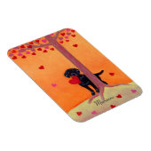 秋のパーソナライズされたカラーブラックラブラドール マグネット (右側)