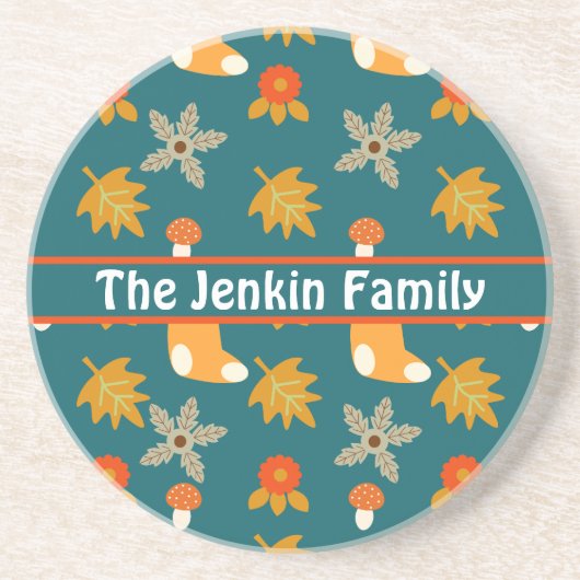 秋のパーソナライズされたコースター コースター (正面)