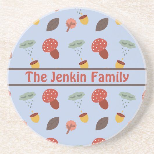 秋のパーソナライズされたコースター コースター (正面)