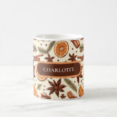 秋のパーソナライズされたスパイスマグカップ名 コーヒーマグカップ (中央)