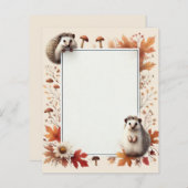 秋のパーソナライズされたハリネズミのノート (正面/裏面)
