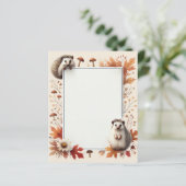 秋のパーソナライズされたハリネズミのノート (スタンド正面)