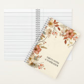 秋のパーソナライズされたフローラガーデンナチュラル ノートブック (内側)