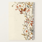 秋のパーソナライズされたフローラガーデンナチュラル ノートブック (裏面)
