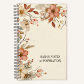 秋のパーソナライズされたフローラガーデンナチュラル ノートブック (正面)