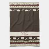 秋のパーソナライズされた森 キッチンタオル (縦)