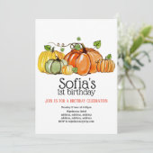 秋のパーティー、かぼちゃ、秋の招待 招待状 (スタンド正面)