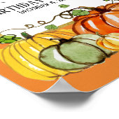 秋のパーティー、かぼちゃ、秋、ウェルカムサイン ポスター (角)