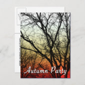 秋のパーティー:幽霊ツリー インビテーションポストカード (正面/裏面)