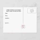 秋のパーティー:幽霊ツリー インビテーションポストカード (裏面)