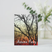 秋のパーティー:幽霊ツリー インビテーションポストカード (スタンド正面)