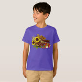 秋のヒマワリおよびトウモロコシの花束 Tシャツ (正面フル)