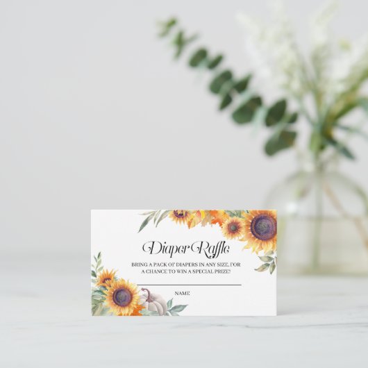 秋のヒマワリのおむつのラッフルのエンクロージャカード エンクロージャーカード (スタンド正面)