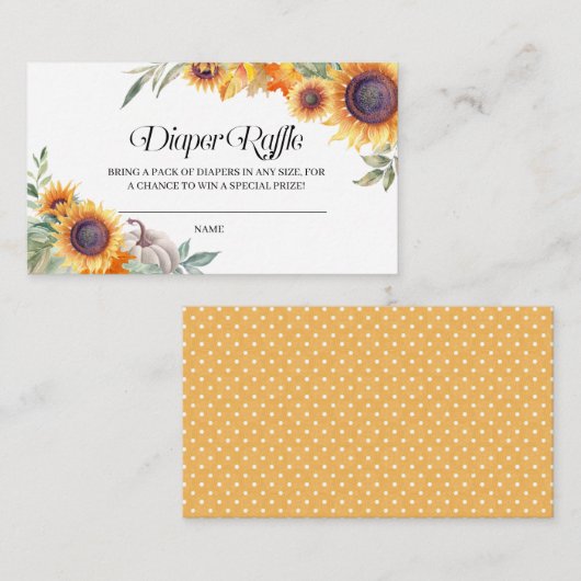 秋のヒマワリのおむつのラッフルのエンクロージャカード エンクロージャーカード (正面/裏面)