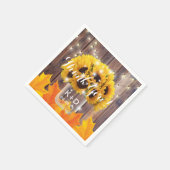 秋のヒマワリのジャストリングラ素朴イツ結婚 スタンダードカクテルナプキン (角)