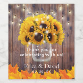 秋のヒマワリのジャストリングラ素朴イツ結婚 ワインラベル (シングルラベル)