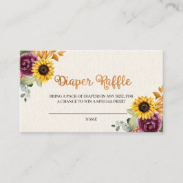 秋のヒマワリの秋のおむつのラッフルのエンクロージャカード エンクロージャーカード