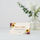 秋のヒマワリの秋のおむつのラッフルのエンクロージャカード エンクロージャーカード (スタンド正面)