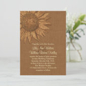 秋のヒマワリの結婚式招待状 招待状 (スタンド正面)