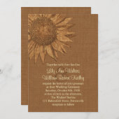 秋のヒマワリの結婚式招待状 招待状 (正面/裏面)