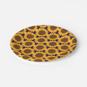 秋のヒマワリパターン ペーパープレート (アングル)