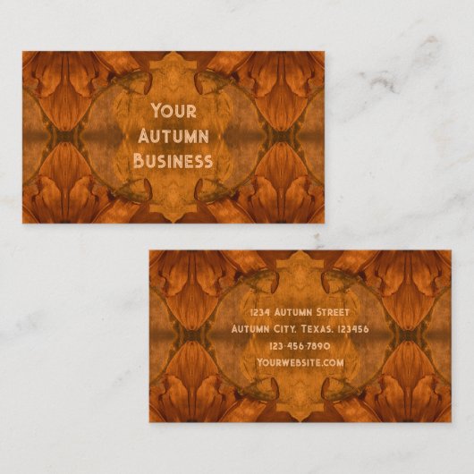 秋のヒマワリ燃えたオレンジ色のヴィンテージフローラ 名刺 (正面/裏面)