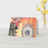 秋のヒマワリ カード (黄色い花)