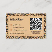 秋のヒョウ柄カスタム写真 名刺 (裏面)