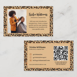 秋のヒョウ柄カスタム写真 名刺