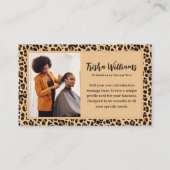 秋のヒョウ柄カスタム写真 名刺 (正面)