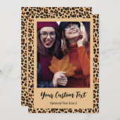 秋のヒョウ柄カスタム写真 案内状 (正面/裏面)