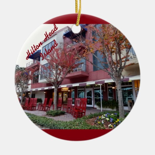 秋のヒルトンヘッドアイランドハーバータウンショップス セラミックオーナメント (正面)
