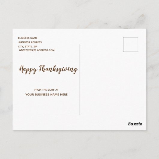 秋のビジネス感謝祭のポストカード ポストカード (裏面)