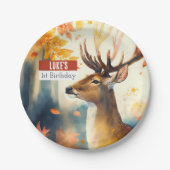 秋のビーズディアー – バースデーパーティー –  ペーパープレート (正面)